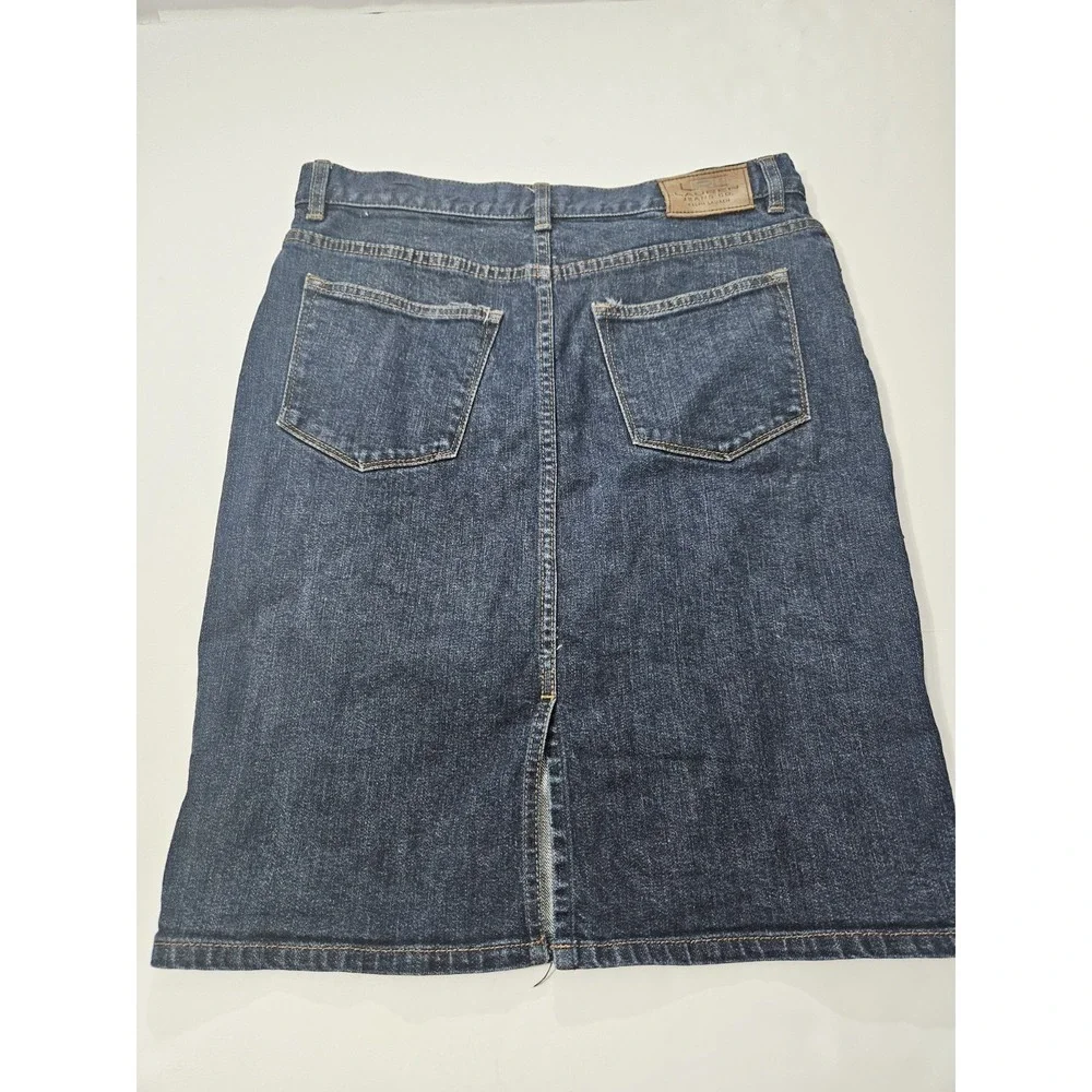 Ralph Lauren Jean Co. Denim Blue Skirt Women's Size 8 Knee Length Vintage - Picture 2 of 6
